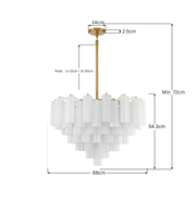 Odelle Collection - Ring Chandelier - White & Satin Brass - W:68cm
