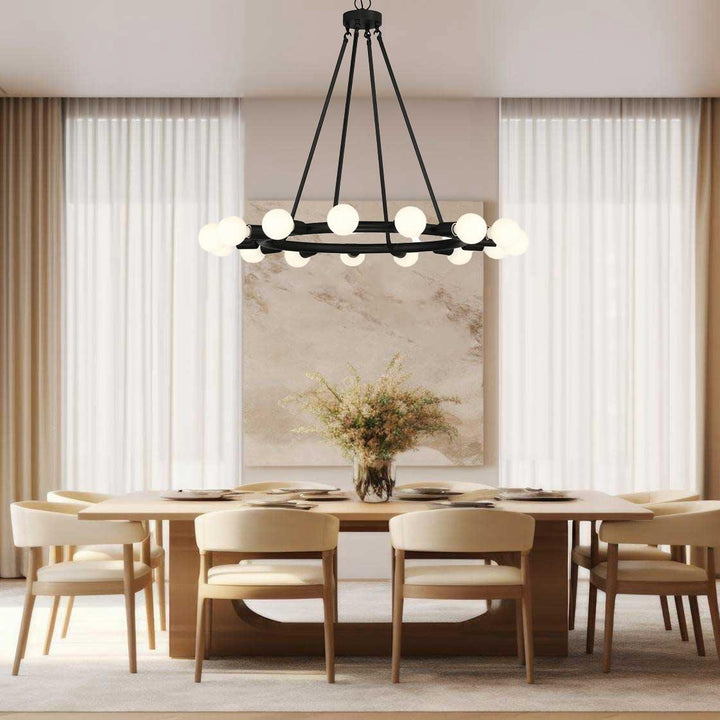 Filmore Collection - 15 Lights Chandelier - Matte Black