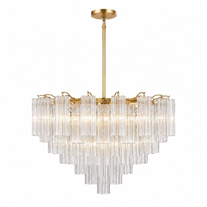 Odelle Collection - Ring Chandelier - Clear & Satin Brass - W:81cm