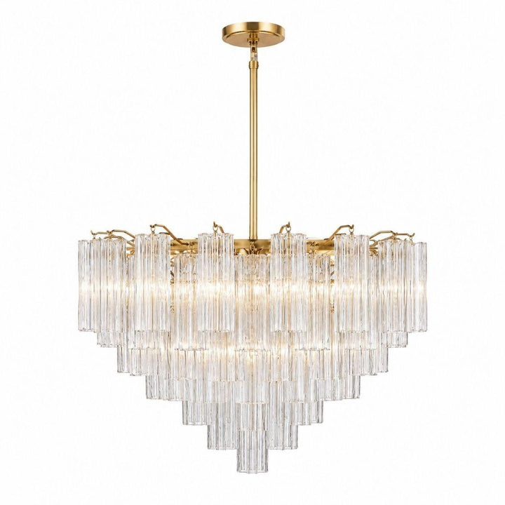 Odelle Collection - Ring Chandelier - Clear & Satin Brass - W:81cm