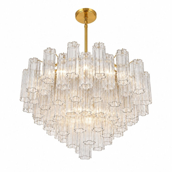 Odelle Collection - Ring Chandelier - Clear & Satin Brass - W:81cm