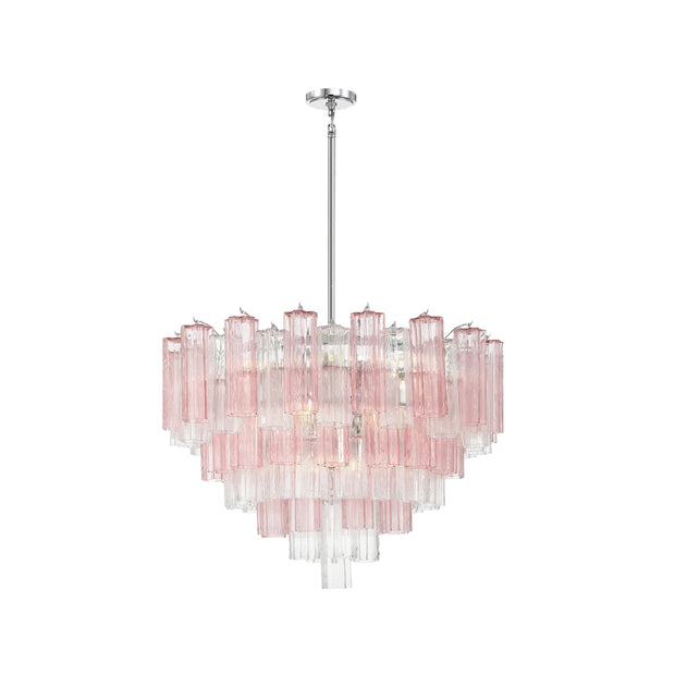 Odelle Collection - Ring Chandelier - Pink & Chrome - W:81cm