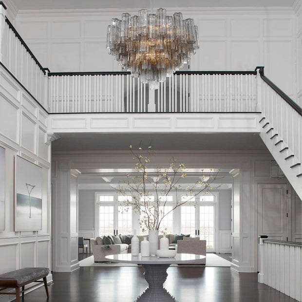 Odelle Collection - Ring Chandelier - Smoke & Satin Brass - W:81cm