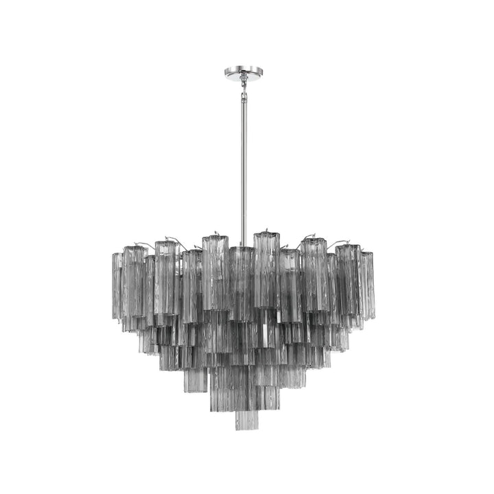 Odelle Collection - Ring Chandelier - Smoke & Chrome - W:81cm