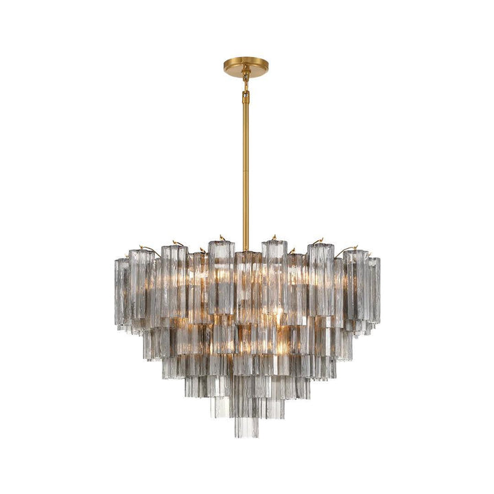 Odelle Collection - Ring Chandelier - Smoke & Satin Brass - W:81cm