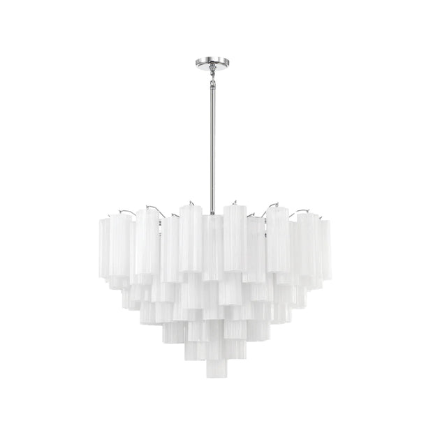Odelle Collection - Ring Chandelier - White & Chrome - W:81cm