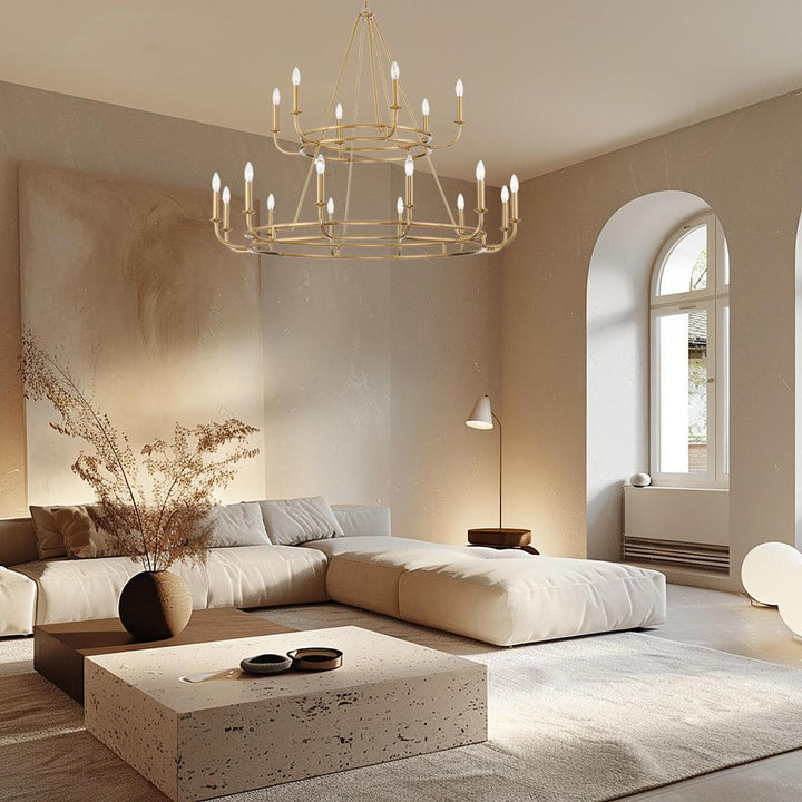 Bleecker Collection - 2 Tier Chandelier - Aged Brass