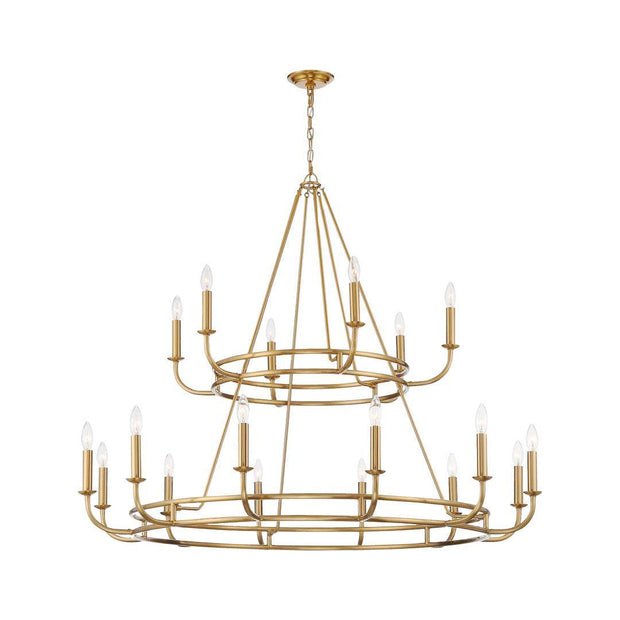 Bleecker Collection - 2 Tier Chandelier - Aged Brass