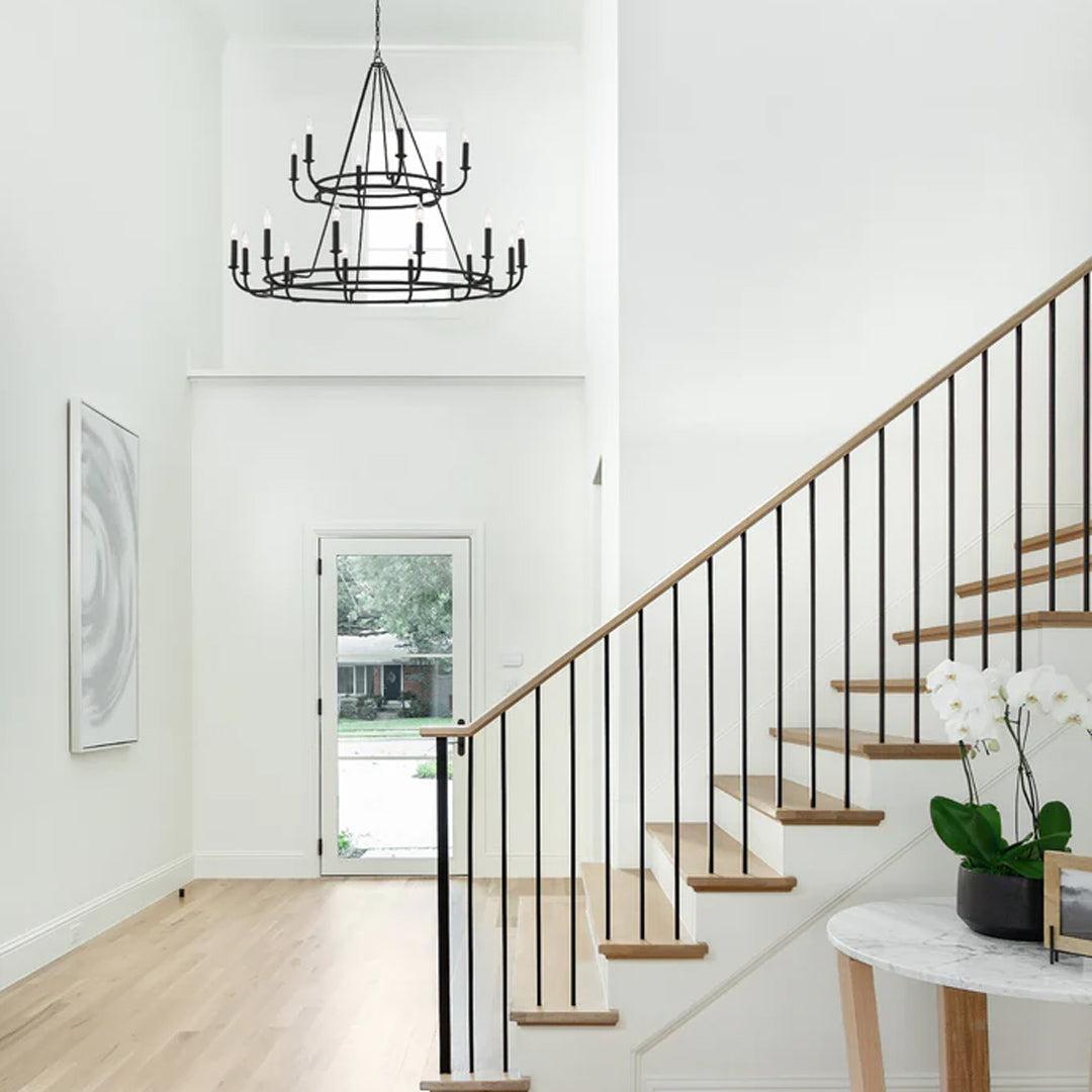 Bleecker Collection - 2 Tier Chandelier - Matte Black