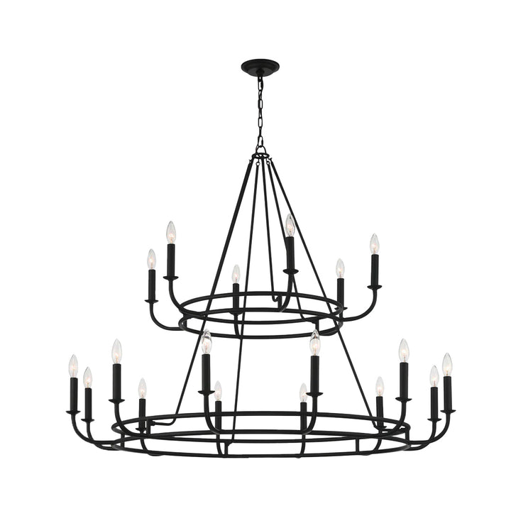 Bleecker Collection - 2 Tier Chandelier - Matte Black