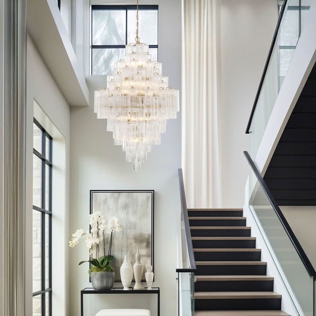 Odelle Collection - Ring Chandelier - Clear & Chrome - H:128cm