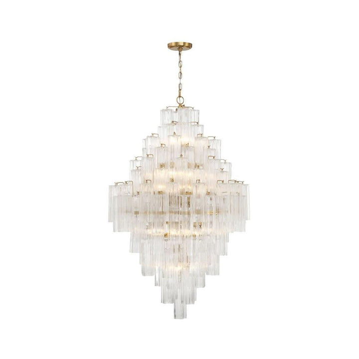 Odelle Collection - Ring Chandelier - Clear & Satin Brass - H:128cm