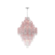 Odelle Collection - Ring Chandelier - Pink & Chrome - H:128cm