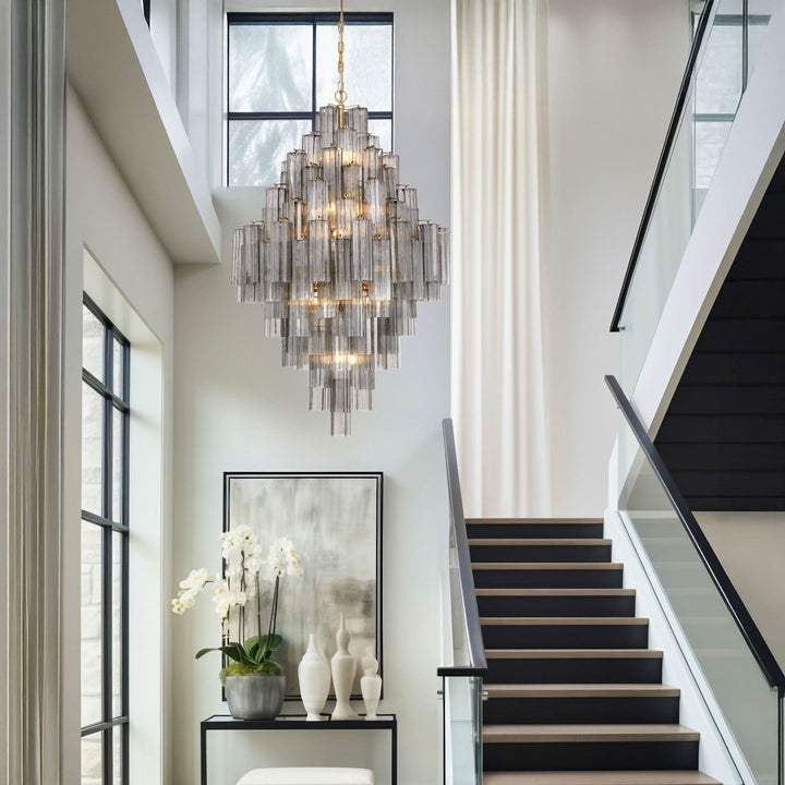 Odelle Collection - Ring Chandelier - Smoke & Satin Brass - H:128cm