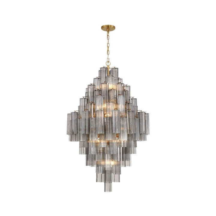 Odelle Collection - Ring Chandelier - Smoke & Satin Brass - H:128cm