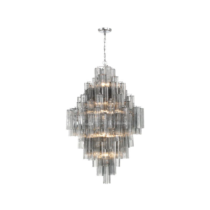Odelle Collection - Ring Chandelier - Smoke & Chrome - H:128cm