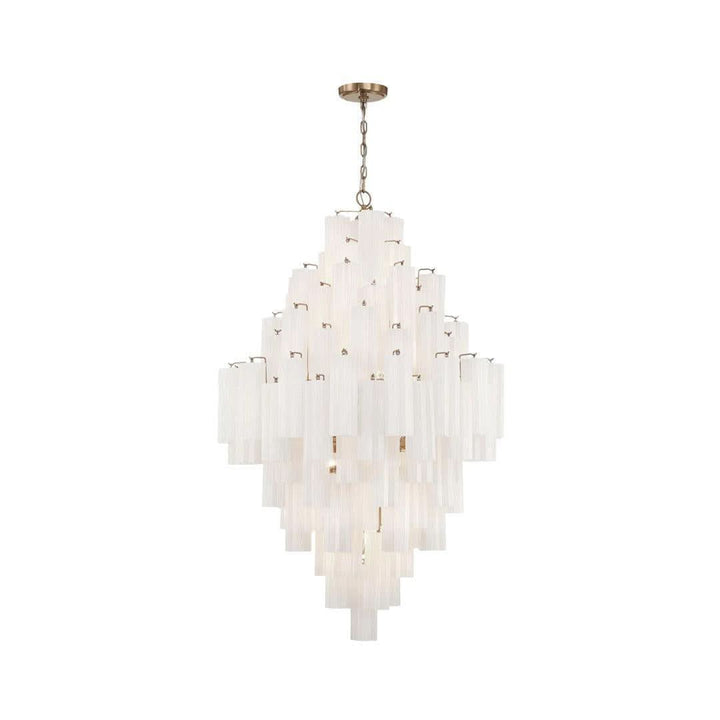 Odelle Collection - Ring Chandelier - White & Satin Brass - H:128cm