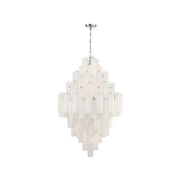 Odelle Collection - Ring Chandelier - White & Chrome - H:128cm