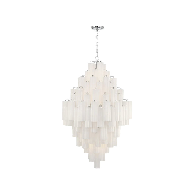 Odelle Collection - Ring Chandelier - White & Chrome - H:128cm