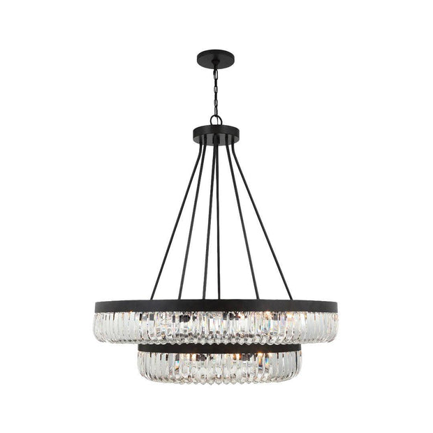 Clover Collection - 2 Tier Chandelier - Charcoal Bronze
