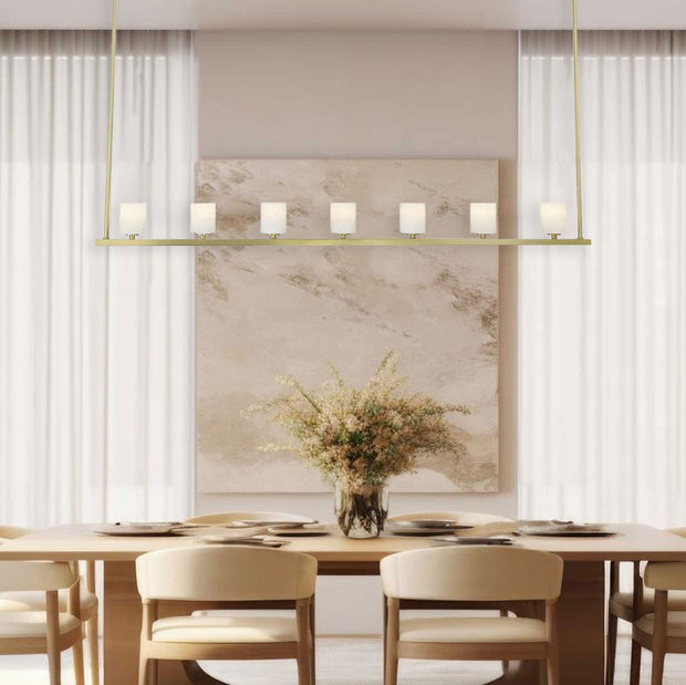Hulton Collection - 7 Light Chandelier - Bar Light - Satin Brass