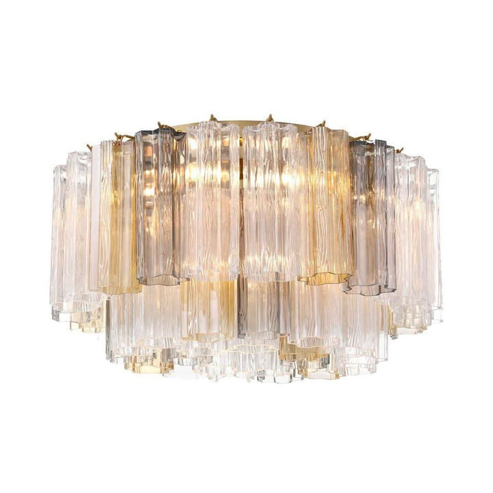 Odelle Collection - Flush Mount Chandelier - Autumn & Satin Brass - W:56cm