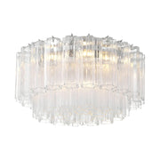 Odelle Collection - Flush Mount Chandelier - Clear & Chrome - W:56cm
