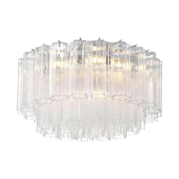 Odelle Collection - Flush Mount Chandelier - Clear & Chrome - W:56cm