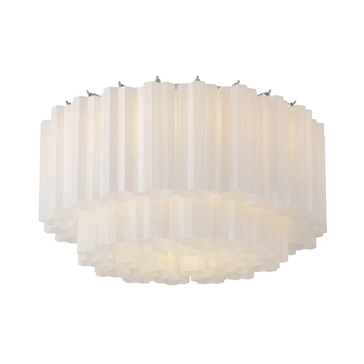 Odelle Collection - Flush Mount Chandelier - White & Chrome - W:56cm