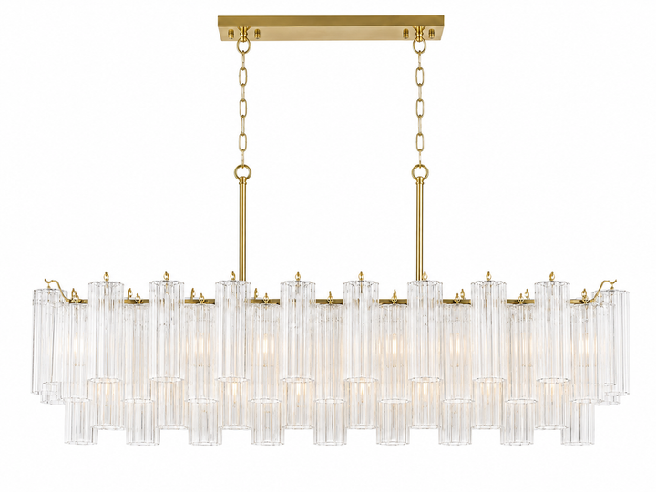 Odelle Collection - Bar Light - Clear & Satin Brass - L:131cm