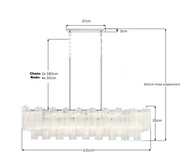 Odelle Collection - Bar Light - Clear & Chrome - L:131cm