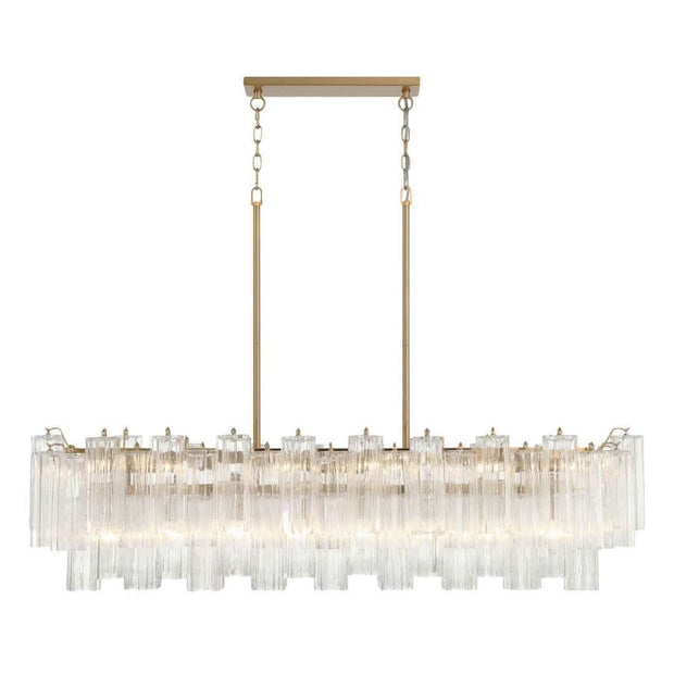 Odelle Collection - Bar Light - Clear & Satin Brass - L:131cm