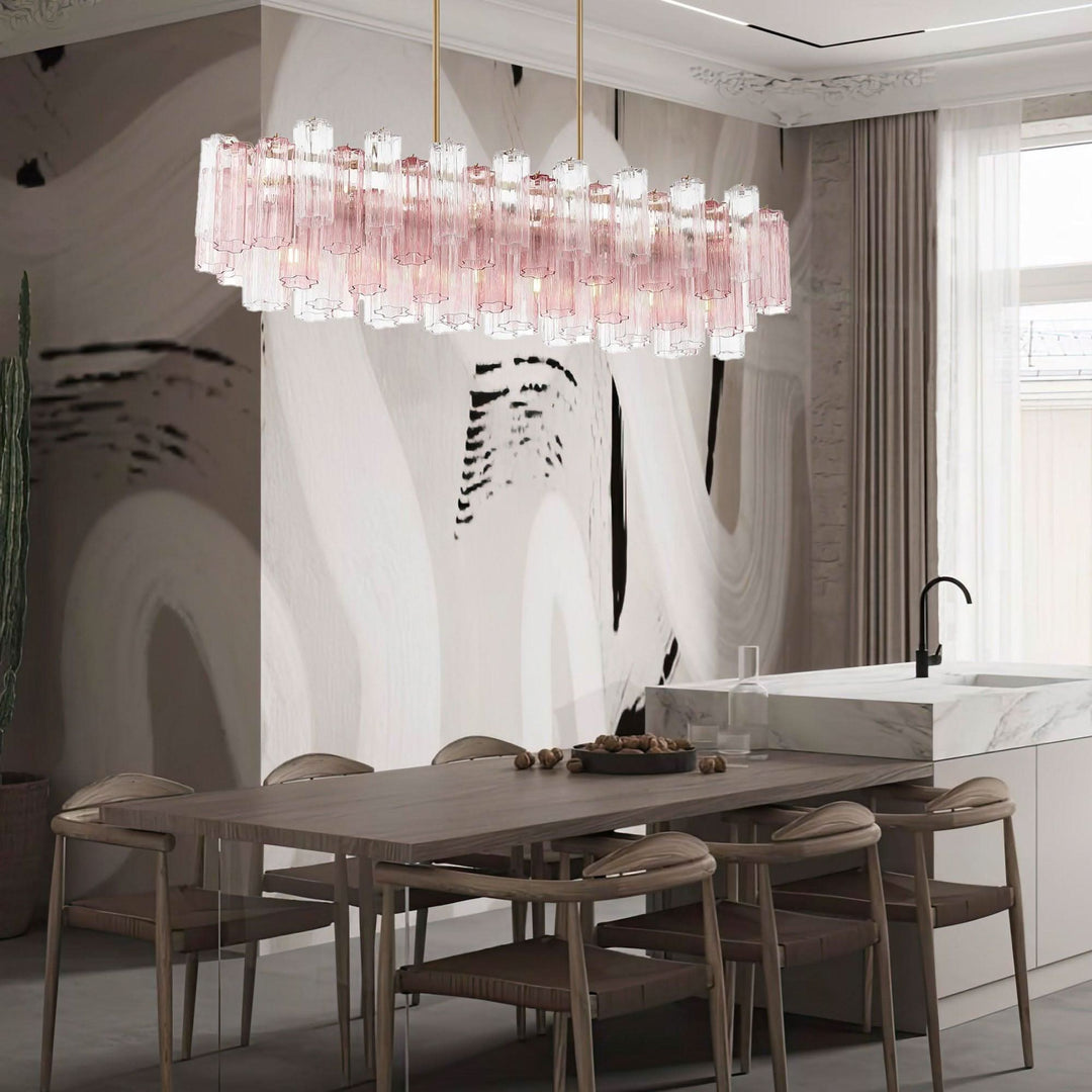 Odelle Collection - Bar Light - Pink & Chrome - L:131cm