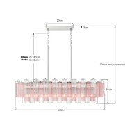 Odelle Collection - Bar Light - Pink & Chrome - L:131cm