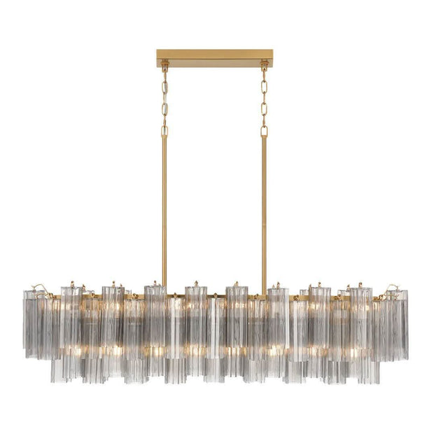 Odelle Collection - Bar Light - Smoke & Satin Brass - L:131cm