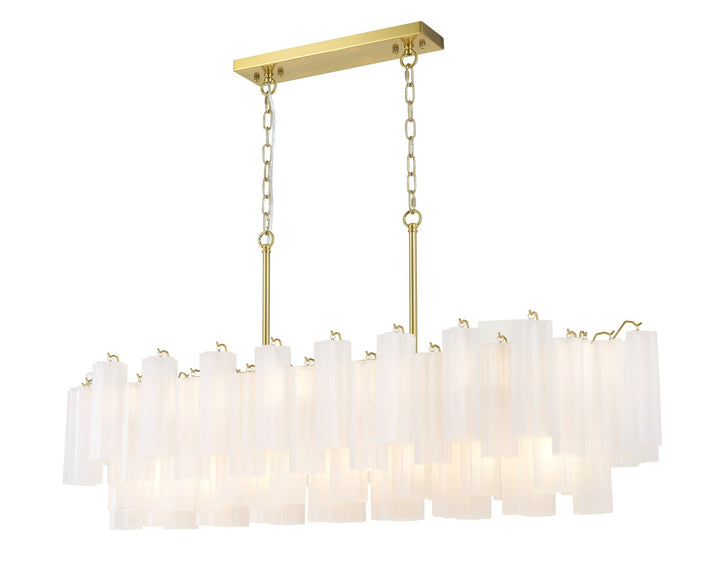 Odelle Collection - Bar Light - White & Satin Brass - L:131cm