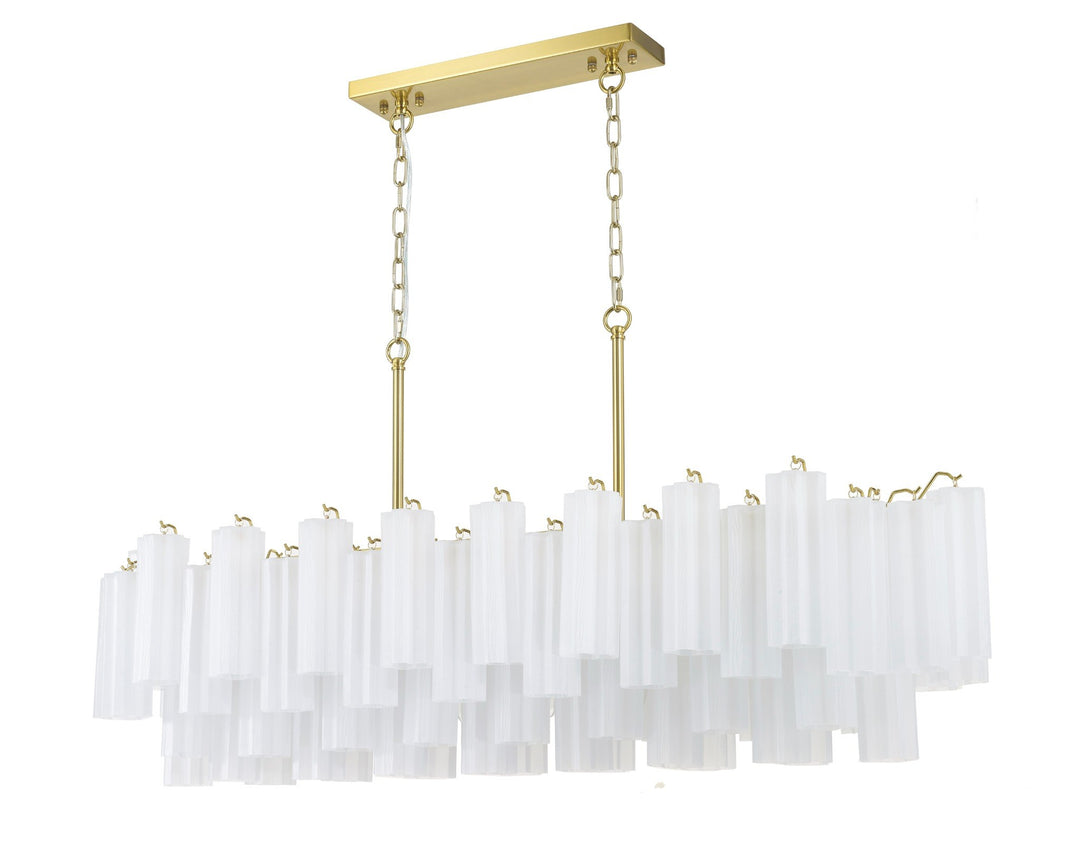 Odelle Collection - Bar Light - White & Satin Brass - L:131cm