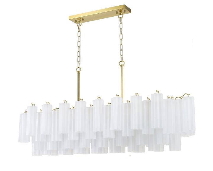 Odelle Collection - Bar Light - White & Satin Brass - L:131cm