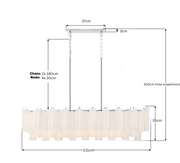 Odelle Collection - Bar Light - White & Chrome - L:131cm
