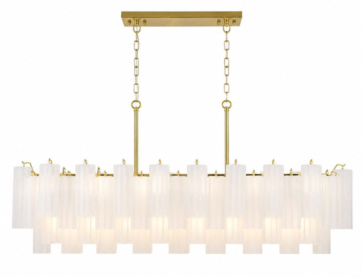 Odelle Collection - Bar Light - White & Satin Brass - L:131cm