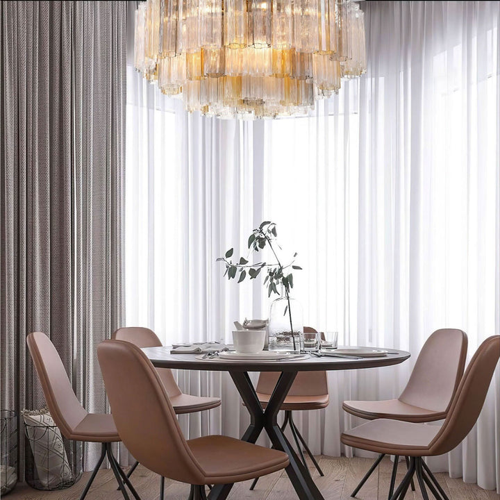 Odelle Collection - Flush Mount Chandelier - Autumn & Chrome - W:80cm