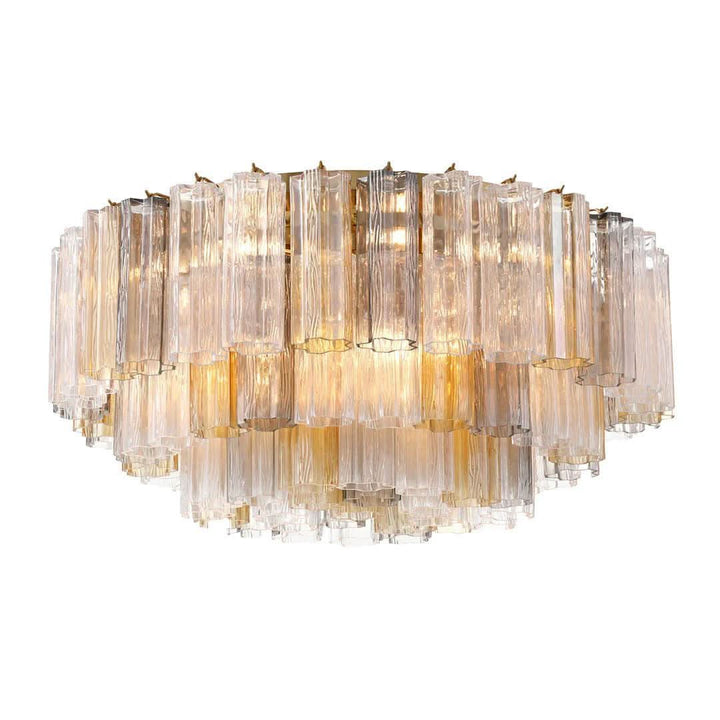 Odelle Collection - Flush Mount Chandelier - Autumn & Satin Brass - W:80cm