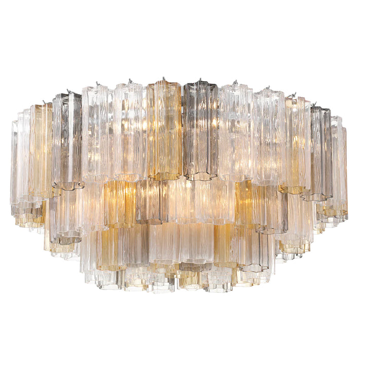 Odelle Collection - Flush Mount Chandelier - Autumn & Chrome - W:80cm
