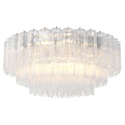 Odelle Collection - Flush Mount Chandelier - Clear & Chrome - W:80cm