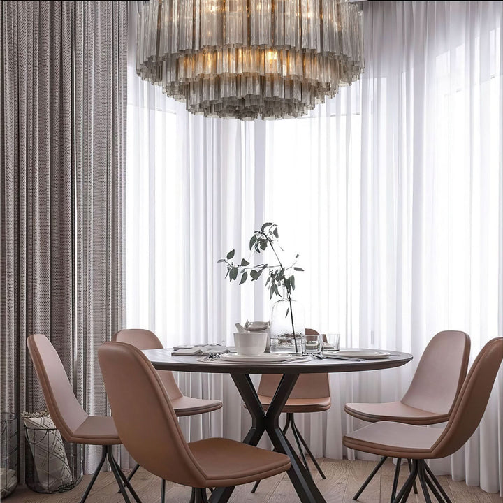 Odelle Collection - Flush Mount Chandelier - Smoke & Chrome - W:80cm