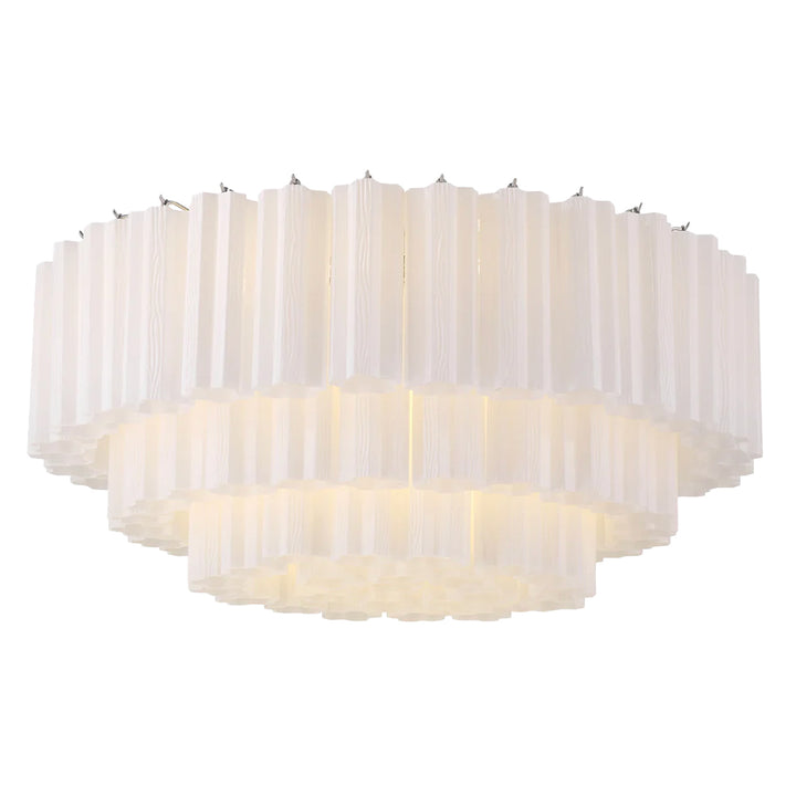Odelle Collection - Flush Mount Chandelier - White & Chrome - W:80cm
