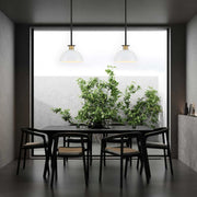 Gamma Collection - Pendant - Satin Brass & Matte Black - W:25cm