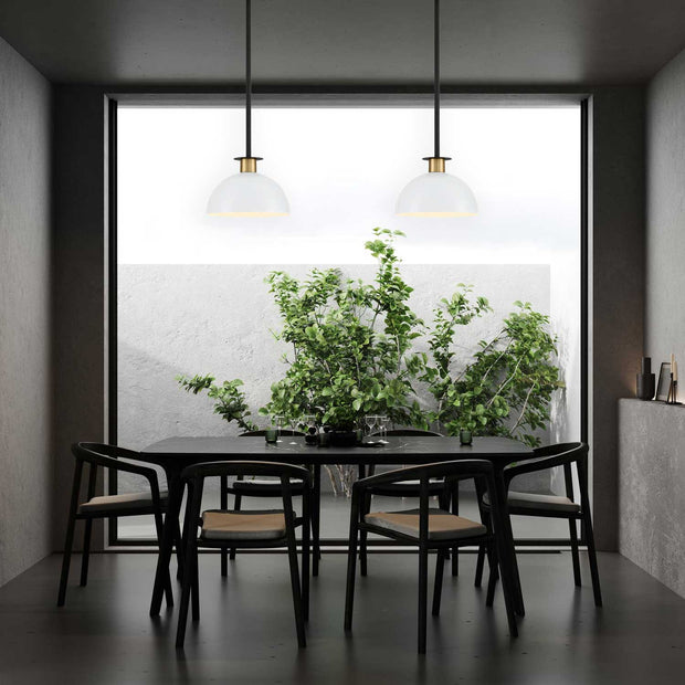 Gamma Collection - Pendant - Satin Brass & Matte Black - W:25cm