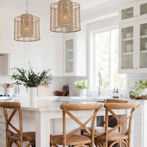 Jana Collection - Pendant - Rattan - W:31.8cm