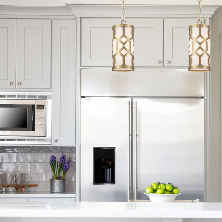 Niles Collection - Pendant - Satin Brass - W:15.5cm